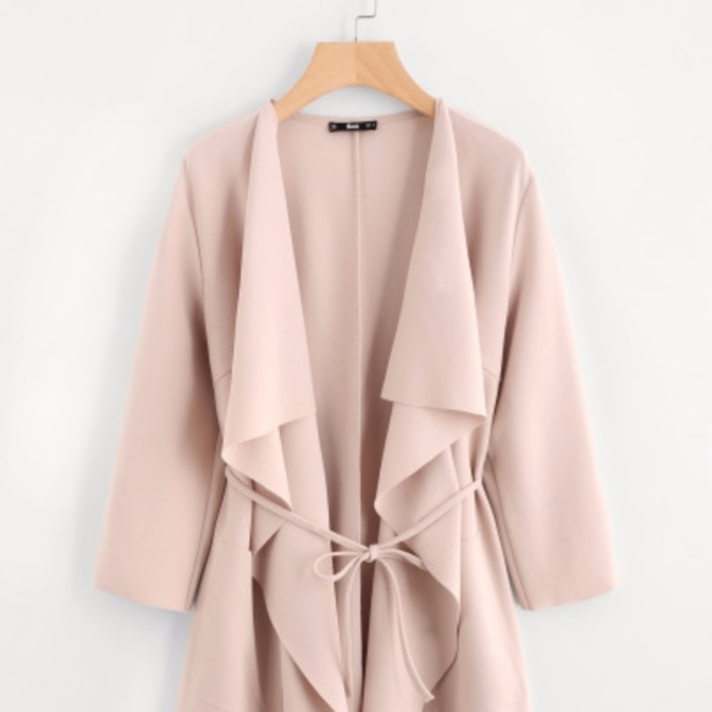 Blush Draped Over-Coat - Picture 2 of 4